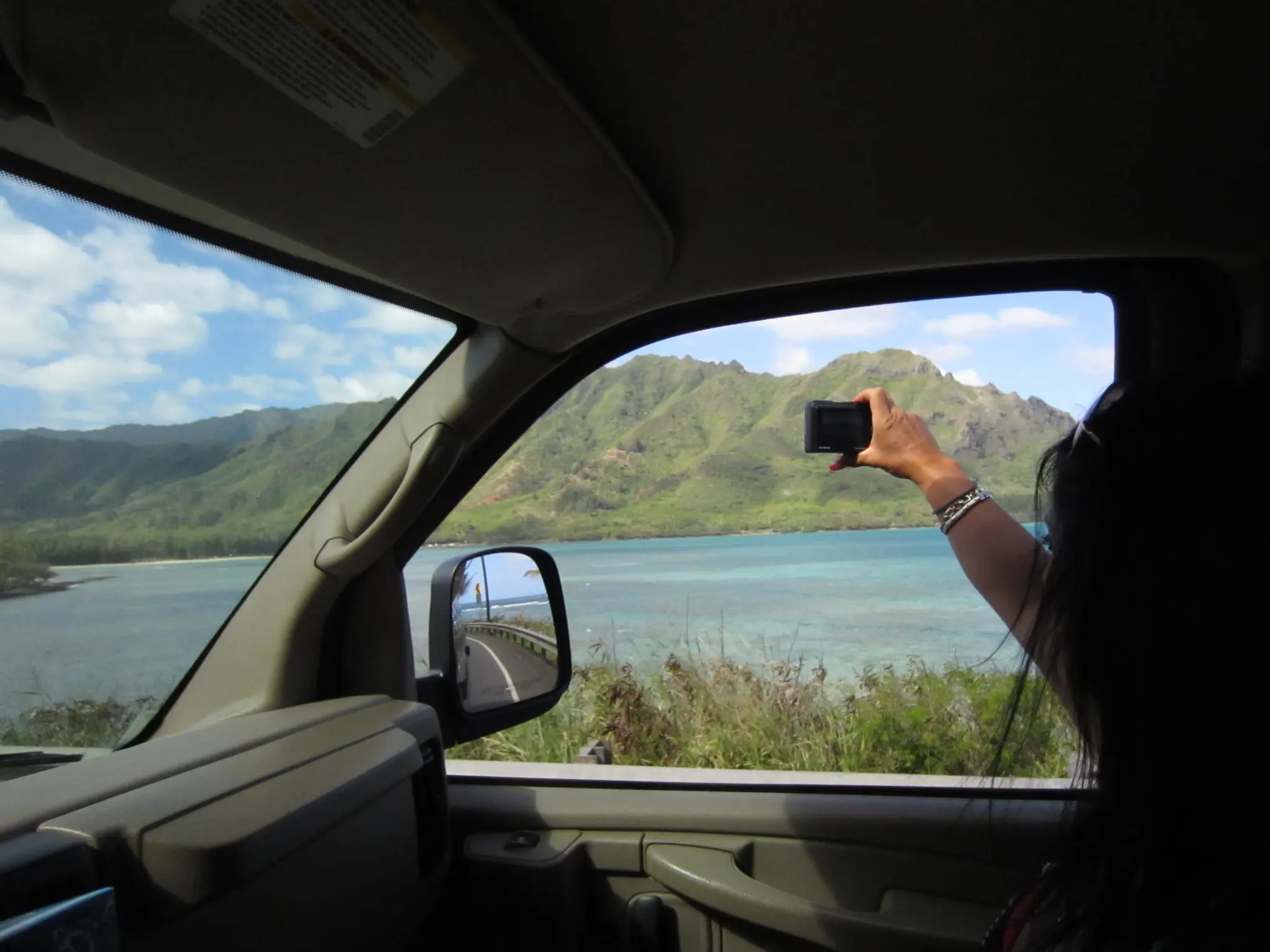 a side view mirror of a car
